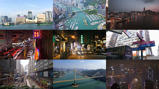 多组香港城市风光车流街景宣传片合集视频的预览图